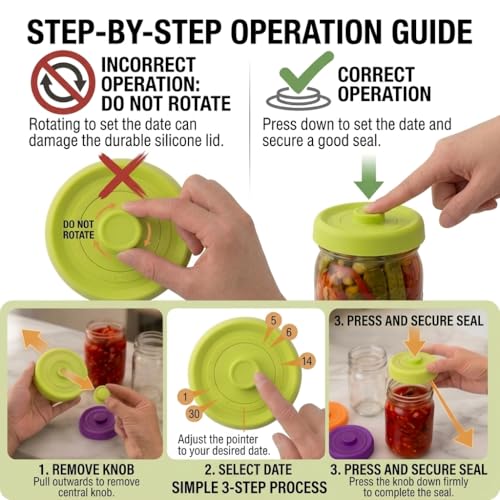 Fermentation Lids, Self-Burping Airlock Lids for Wide Mouth Mason Jars (86mm)|Heavy-Duty 100% Silicone, One-Piece Seamless Hygienic Design|Upgrade Your Jar for Sauerkraut & Kimchi (5-Pack Rainbow) - style: 5 Pack - Wide Mouth
