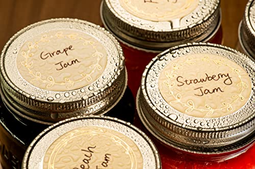 MONEST Waterproof & Oil Resistant Jar & Lid Stickers - Pantry/Canning, Spice & Bottle Labels (Golden Flower) - style: Golden Flower