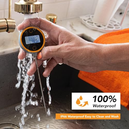 Pocket Pro 1-Second Instant Read Digital Meat Thermometer Rechargeable for Grilling, Food, BBQ, Kitchen Cooking, Oil Deep Frying & Candy (Boudoir) - color: Boudoir