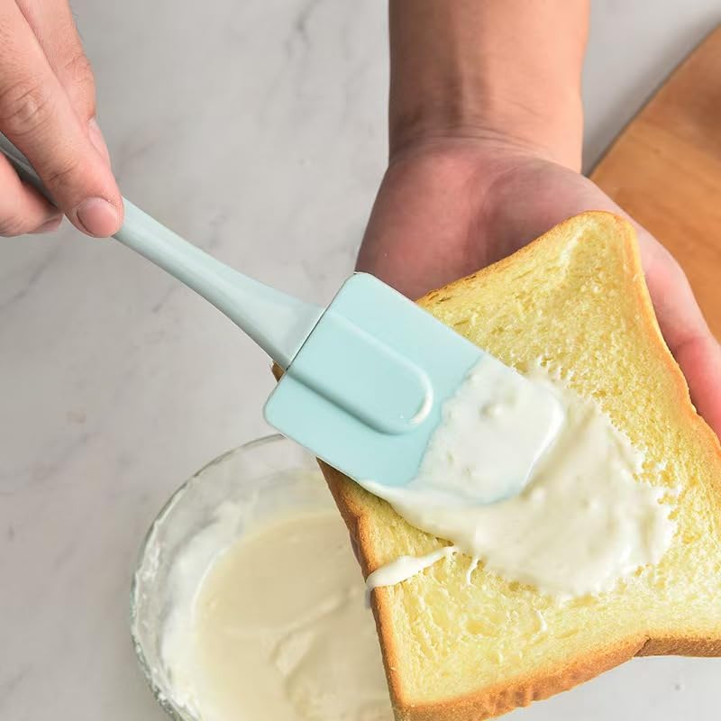 3pcs/set Food Grade Silicone Cake Spatula and Oil Brush and Cream Scraper and Sauce Brush, Baking Tool Set - color: Green