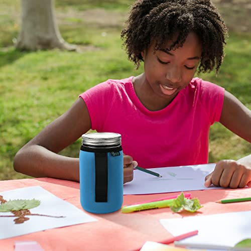 Beautyflier 32oz Regular Mouth Mason Jar Neoprene Sleeve, Mason Jar Drinking Glasses Neoprene Cover, 32oz Wide Mouth Insulators Sleeve with Handle, Sleeve Only - color: 32OZ, 3COLOR