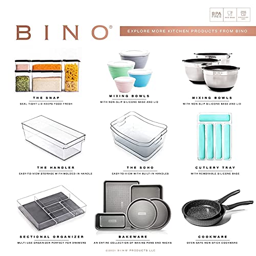 BINO | Stackable Storage Bins, X-Large - 4 Pack | THE STACKER COLLECTION | Clear Plastic Storage Bins | Organization Containers for Pantry & Fridge | Multi-Use Organizer Bin | BPA-Free - size: 4PK - X-Large