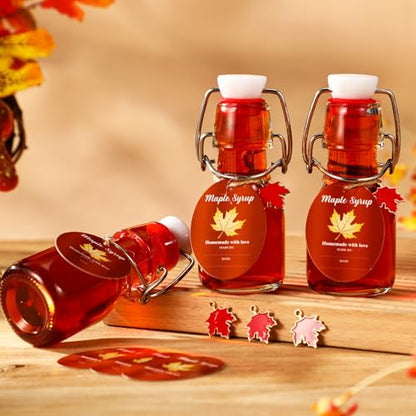 20 Sets Mini Limoncello Bottles Small Swing Top Glass Bottles Tiny Jar for Table Centerpieces Beverages Homemade Christmas Baby Shower Wedding Party Favors for Guests(2oz,Maple Syrup) - size: 2oz, style: Maple Syrup
