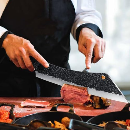 PURPLEBIRD 12 Inch Carving Knife Ultra Sharp Slicing Knife,Hand Forged Brisket Knives High Carbon Steel Meat Slicer, Long Kitchen Knives,Best for Slicing Roasts, Meats and Vegetables, Fathers Gift - color: 12"