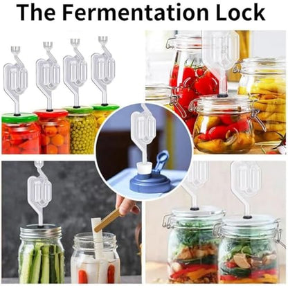 Bubble Airlock, Clear Fermentation Airlock, Food-Grade Homebrew Tool For Beer/Wine/Pickles, S-Shaped Water Seals With MAX Fill Line, Fits Most Jars & Crocks