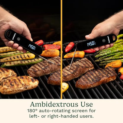 Cuisinart LED Digital Pro Instant Read Thermometer, Calibrated Ambidextrous Waterproof Meat Thermometer for Home & Grill, Lift to Wake Ultra Fast 0.6s Read Time, Home Gadget, BBQ, Smoker, Oil Fry