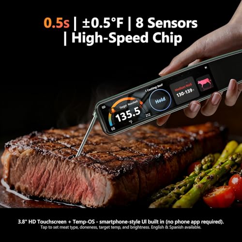 AWLKIM Smart Meat Thermometer 0.5s Instant Read Touchscreen