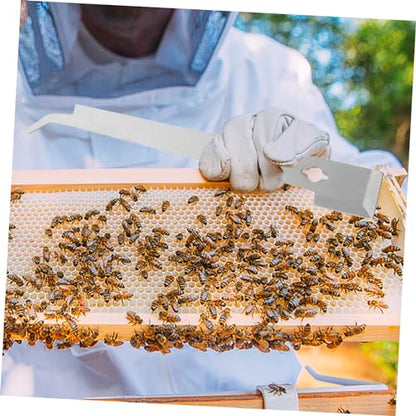 Happyyami 2pcs Professional Beekeeping Tool Stainless Steel Hive Scraper Frame Lifter Easy to Use - color: Silverx2pcs, size: 28.70X4.50X0.20CMx2pcs