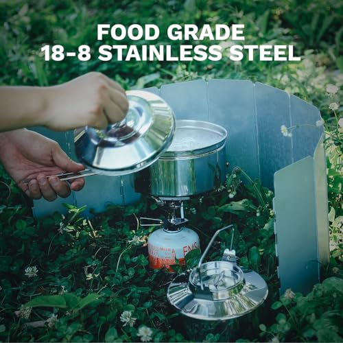 Fire-Maple Antarcti S/S Kettle Pot Set | 18-8 Stainless Steel | all Steel Construction | Ideal for Camping Bushcraft Use | Compact Cookware Set - size: S/S Kettle Pot Set
