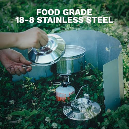 Fire-Maple Antarcti S/S Kettle Pot Set | 18-8 Stainless Steel | all Steel Construction | Ideal for Camping Bushcraft Use | Compact Cookware Set - size: S/S Kettle Pot Set