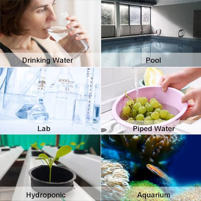 KETOTEK Digital PH Meter for Water, PH Pen Meter with ATC, PH Tester with 0.00-16.00ph Measure Range for Drinking Water, Hydroponic, Aquarium, Swimming Pool, Accuracy ±0.01pH
