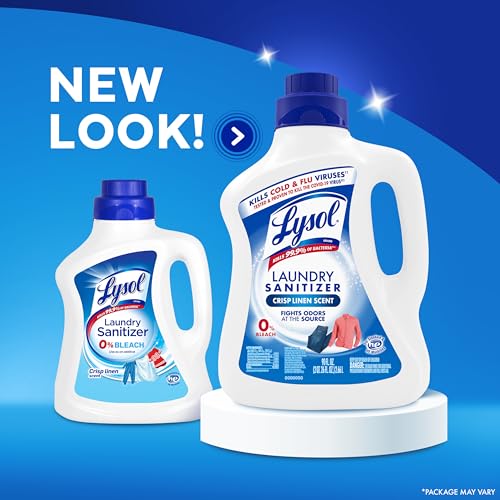 Lysol Laundry Sanitizer Additive, Bacteria-Causing Laundry Odor Eliminator, Detergent Additive, Crisp Linen, 90oz - size: 90 Fl Oz (Pack of 1)