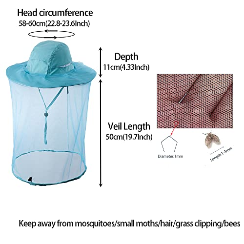 Head net hat Beekeeping Beekeeper bee Veil hat Hunting Netting mesh Hood Cap bee Keeper Catcher Halloween Costume | Halloween Costume,Sun Shield Nylon,Foldable Packable,Brim Protection Dog Grooming,Bonnet Keepers Crown Net Comfortable - color: Aqua Green