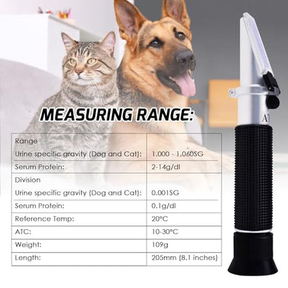 3-in-1 Animal Clinical Refractometer, Veterinary Refractometer, Scale Clinical Refractometer for Cat and Dog Urine Specific Gravity and Serum Protein Health Index with ATC - color: Urine Sg / serum protein