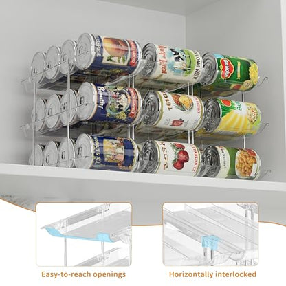 LXLXXL Can Organizer For Pantry Canned Food Goods Organizer For Cabinet Clear Automatic Rolling Can Storage Organizer Pantry Holders Rack, Holds Up to 36 Cans - size: 3Tier*3