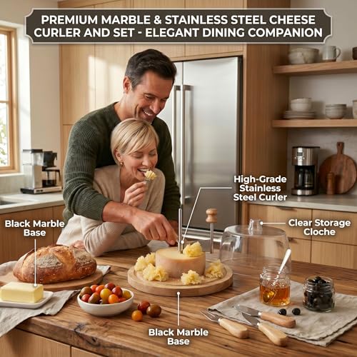 Cheese Curler & Cheese Flower Cutter Wheel – Stainless Steel Sharp Blade, Dust Cover & Knife Set for Cheese Flowers, Wheels & Appetizers | Easy to Use & Clean | Perfect for Entertaining & Gifting - color: Yellow