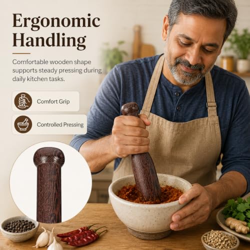 Healifty Kitchen Food Masher Wooden Pestle Tool for Bartender Home Use 19.8cm Sauerkraut Pounder Sauerkraut Pounder Utensils Utensils