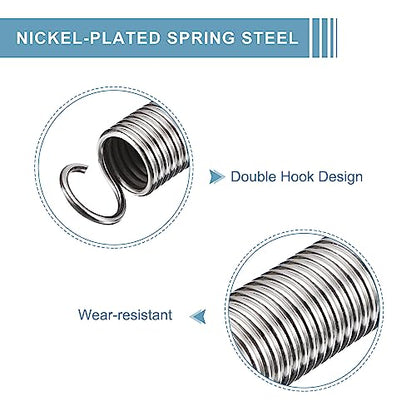 uxcell 1Pcs Extended Spring 1-1/4 inch x 10 inch, 0.14 inch Spring Steel Dual Hook Tension Springs for Machinery Construction Industrial - size: 3.8x31.75x254mm