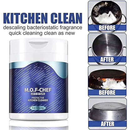 All Purpose Kitchen Cleaning Powder, M.O.F-Chef Kitchen Protective Cleaner Heavy Duty Degreasing Bubble Powder Foam Cleaner Rust Remover(2PCS) - color: 2pcs