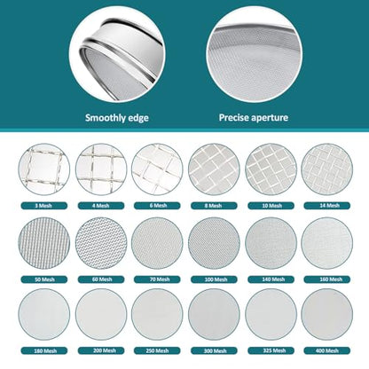 304 Stainless Steel Mesh Lab Sieve, 18 Mesh (1mm) Aperture Test Sieve, 7.9Inch(20cm) Diameter Economy Standard Analysis Sample Test Sieves for Industrial Laboratory Homes - size: 18Mesh(1mm)/Ф7.9in