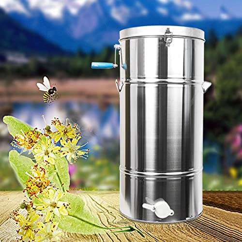 Honey Extractor, 2 Frame Stainless Steel Manual Beekeeping Extraction Equipment, Honeycomb Spinner Drum, Honey Bee Spinner Beekeeping