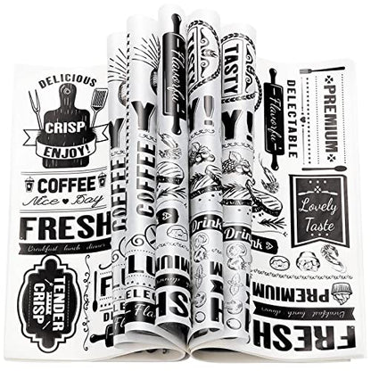160 Pcs Newsprint Wax Paper Sheets, Newspaper Theme Food Wrap Papers for Sandwiches, Deli Wraps, Waterproof Oil-proof Picnic Basket Liners - color: Newspaper