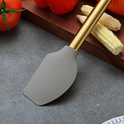 Gold Spatulas, Berglander Non-stick Silicone Flexible Scrapers Baking Mixing Tool With Titanium Gold Plating Handle, Baking Tools, Heat Resistant, Dishwasher Safe, Easy to Clean - style: m. Flexible Scraper