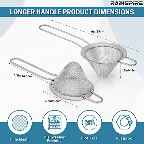 Upgraded 3.3" 304 Stainless Steel Fine Mesh Strainers for Kitchen, Cocktail Strainer Tea Coffee Juice Strainer Food Strainer Mini Sieve Strainer, Silver - color: Silver