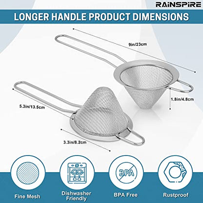 Upgraded 3.3" 304 Stainless Steel Fine Mesh Strainers for Kitchen, Cocktail Strainer Tea Coffee Juice Strainer Food Strainer Mini Sieve Strainer, Silver - color: Silver