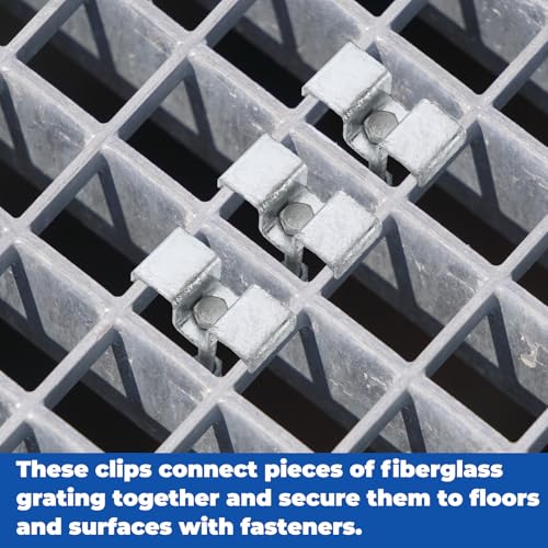 MorningRo 25 Pcs Grating Clip Saddle Clip Galvanized Carbon Steel for Screw Size 1/4 Inch for Industrial Flooring Drainage Systems Mezzanines Walkways Stair Treads (Silver)