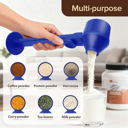 Coffee Scoop & Funnel, 2Pcs, Blue, 2 Models A&B | For Reusable K-Cup Pods, 2Tbsp Dosing Spoon, 51mm Espresso Tamper, BPA-Free PCTG, Dishwasher Safe - color: Upgraded Combo Blue