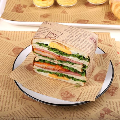 100 Sheets Wax Paper 15 x 11 Inch Greaseproof Sandwich Burger Chips Cuttable Baking Parchment Wraping Paper (White #1) - color: White #1