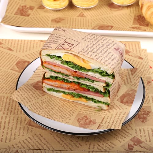100 Sheets Wax Paper 15 x 11 Inch Greaseproof Sandwich Burger Chips Cuttable Baking Parchment Wraping Paper (White #2) - color: White #2