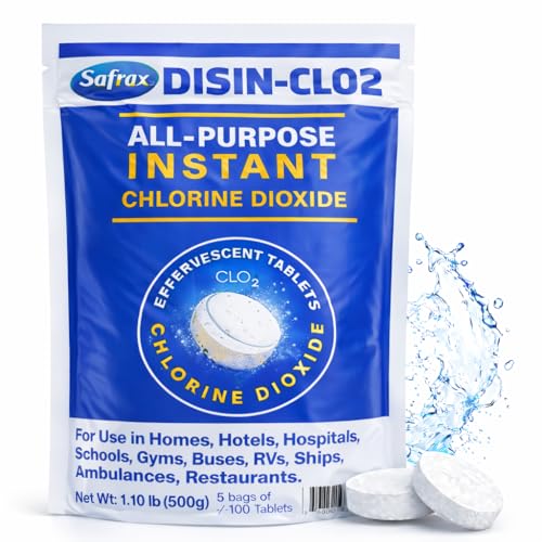 DISIN-CLO2 Multi-Purpose Instant Chlorine Dioxide Tablets – Fast-Acting Cleaning & Deodorizing Tablets for Home, Kitchen & Travel – Freshness Booster for Surfaces, Water Containers & Everyday Use
