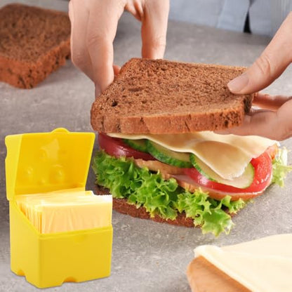 2PCS Sliced Cheese Storage Container, Airtight Lid, Stackable,4in | Durable ABS, Freshness Keeper Lid, Stackable Fridge Organizer, Dishwasher Safe,Each 3.15 x 3.94 x 4.13 In
