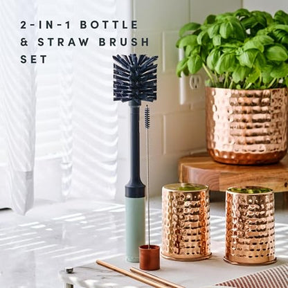 Brite by Scotch-Brite Limited Edition 2-in-1 Straw & BottleBrush Set, Sleek and Stylish Bottle Cleaner Brush with 360-Degree Bristles and Hidden StrawBrush (Pack of 6) - size: Pack of 6