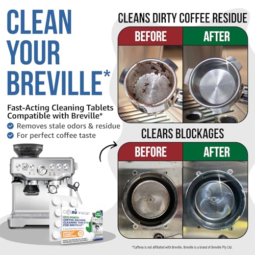 Breville Compatible Cleaning Tablets. 10x 1.4G Espresso Machine Cleaning Tablets. Breville Accessories, Cleans Portafilter & Internal Inaccessible Areas. Coffee Cleaner, All Breville & Sage Machines.