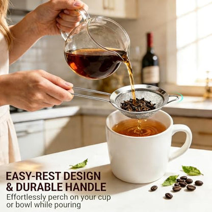 Anaeat Fine Mesh Strainers - Premium Stainless Steel Colander Sieve Sifters, with Durable Mesh and Sturdy Handle, Excellent for Sifting Dry ingredients, Flour, Pastas, Rice, Tea (2.8"） - color: 2.8" Diameter