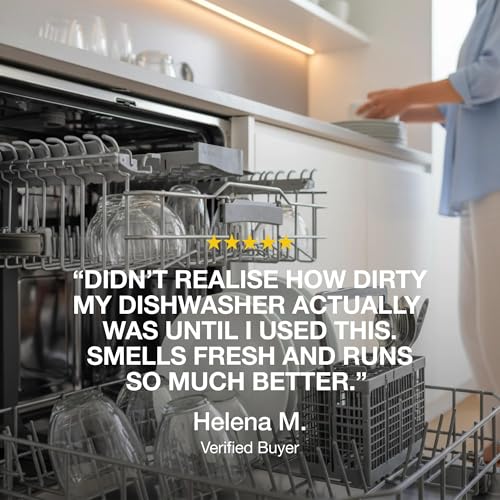 GLASSGUARD Dishwasher Cleaning Tablets - Deep-Clean Dishwasher, Remove Grease, Limescale & Food Residue, Safe for All Dishwashers, Monthly Maintenance Tabs (Pack of 24)