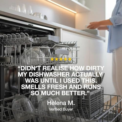 GLASSGUARD Dishwasher Cleaning Tablets - Deep-Clean Dishwasher, Remove Grease, Limescale & Food Residue, Safe for All Dishwashers, Monthly Maintenance Tabs (Pack of 24)