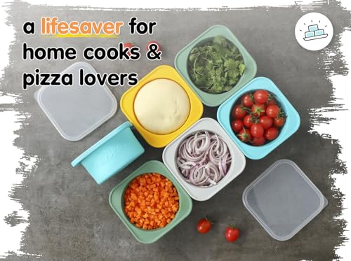 500ml Individual Dough Storage Vessels with Airtight Lid – Ideal for Neapolitan Pizza Round Dough Ball Cold Fermentation, Food Grade Silicone, Freezer & Dishwasher Safe – 2 Pack (Green) - color: Green