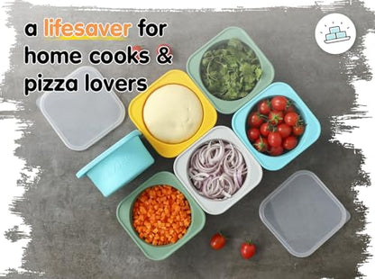 500ml Individual Dough Storage Vessels with Airtight Lid – Ideal for Neapolitan Pizza Round Dough Ball Cold Fermentation, Food Grade Silicone, Freezer & Dishwasher Safe – 2 Pack (Green) - color: Green