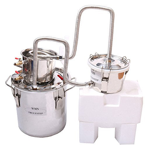 YUEWO 3 Pots DIY 3Gal/12Litres Still Stainless Steel Water Alcohol Distiller Home Brew Wine Making Kits with Thumper Keg for DIY Brandy Whisky Wine Distilled Water - color: Stainless Steel, size: 3Gal/12Litres