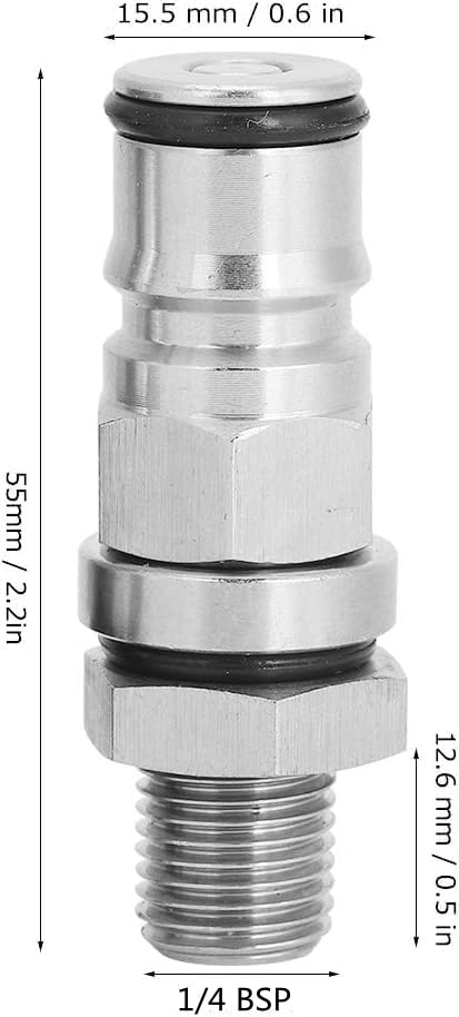 Homebrew 304 Stainless Steel Corny Keg 1/4’’ BSP Ball Lock Post Bulkhead with Poppets 19/32"-18 Gas/Liquid Corny Keg Adapter (Liquid) - size: Liquid