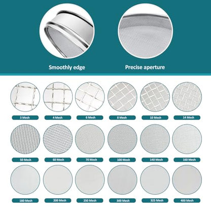 304 Stainless Steel Mesh Lab Sieve, 16 Mesh(1.18mm) Aperture Test Sieve, 7.9Inch(20cm) Diameter Economy Standard Analysis Sample Test Sieves for Industrial Laboratory Homes - size: 16Mesh(1.18mm)/Ф7.9in