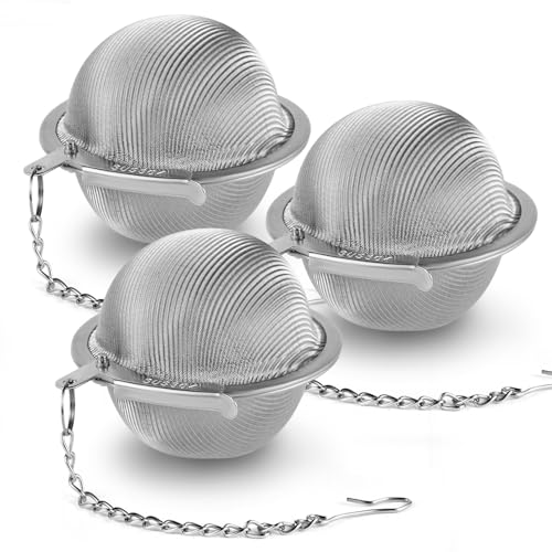304 Stainless Steel Tea Strainers for Loose Tea Infuser Ball, Extra-Fine Mesh Tea Ball, Tea Holder Loose Leaf Tea Steeper, Tea Diffuser for Rooibos, Black Tea, Herbal & Spices (Small x 3) - size: Small - 3 Pack