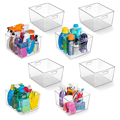 ClearSpace Clear Plastic Storage Bins – XL 8 Pack Perfect Kitchen or Pantry Organization Fridge Organizer and Storage Bins, Cabinet Organizers - size: 8 Pack