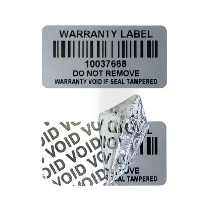 Tamper Evident Proof Barcode Stickers with Individual Serial Number Security Warranty Void Sticker,Sealing Label for Package(150pcs 1.6x0.8 inches,Matte Silver) - style: silver4x2cm