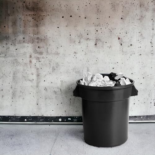PRO&Family Commercial Round Trash Can, Ingredient Bin, Heavy-Duty Plastic, Anti-Static, Kitchen, Office, Outdoor Use (Black, 20 Gallon) - color: Black, size: 20 Gallon