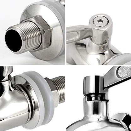 X-Chef 2 PCS Beverage Spigots Beverage Dispenser Spigot Replacement Stainless Steel Spigot for Glass Jar & Drink Dispenser - size: 2-Pack